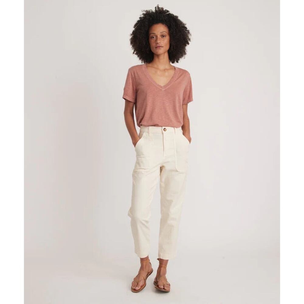 Marine‎ Layer Womens 14 Maya Utility Pants Beige Straight Leg Cargo